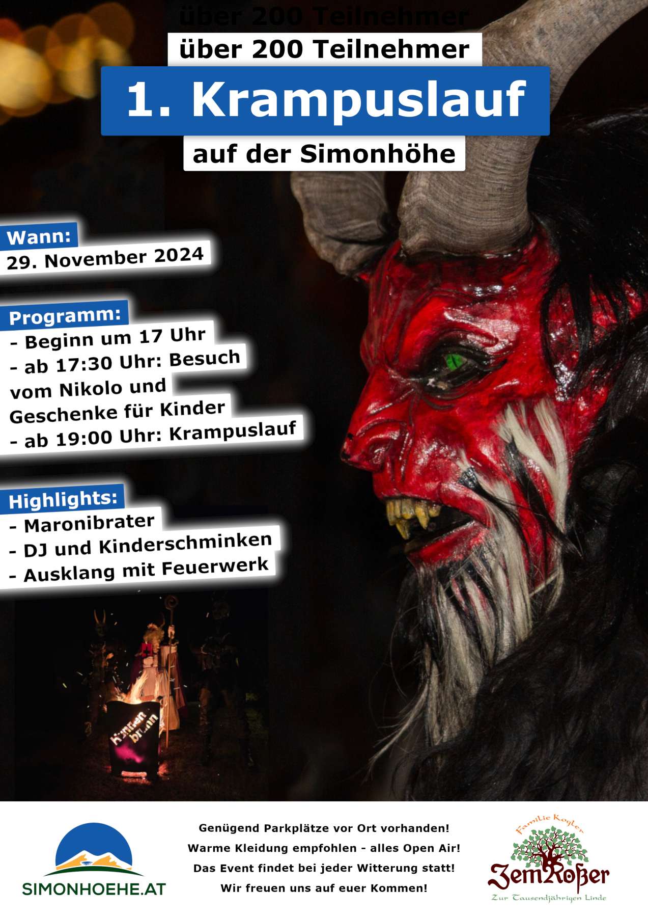 Neue Veranstaltung auf der Simonhöhe - Krampuslauf 2024